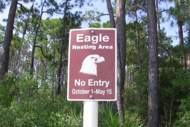 Sign from St. Vincent National Wildlife Refuge eagle nesting sign