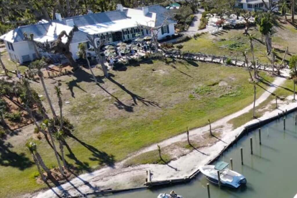 Cabbage Key Inn and Restaurant aerial. 