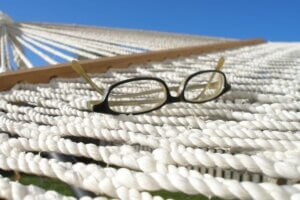 Photo of glasses on a hammock