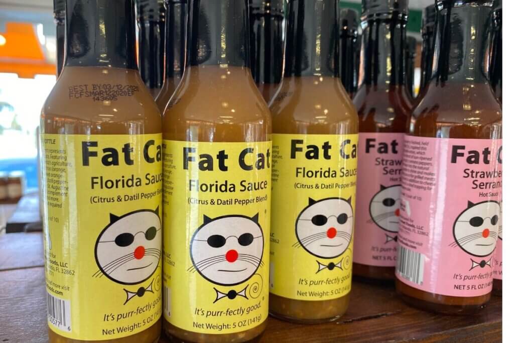 Fat Cat Florida Sauce Citrus and Datil Pepper Blend Bottles