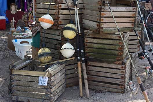 Fishing Poles and Crates