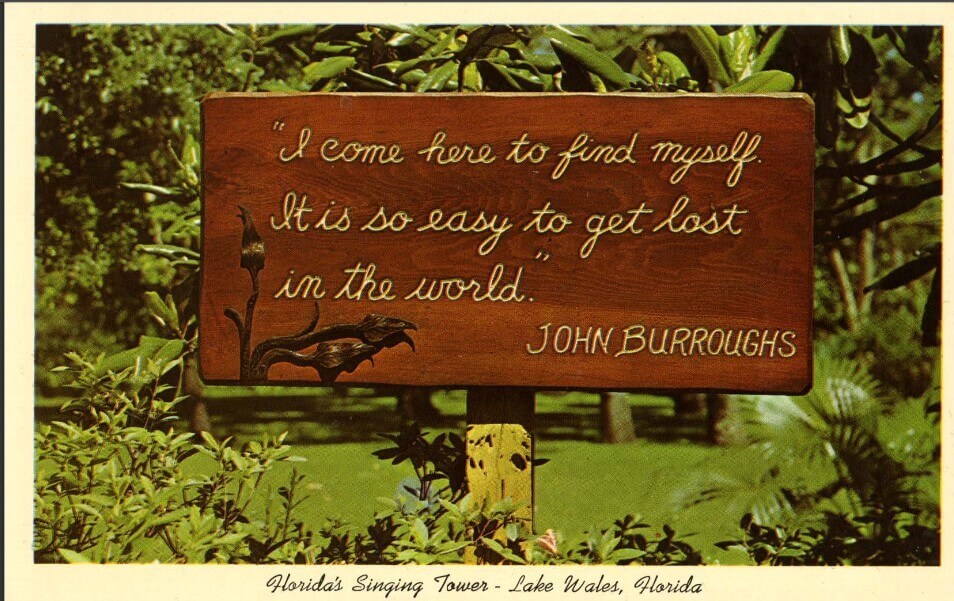 Bok Tower John Burroughs vintage postcard
