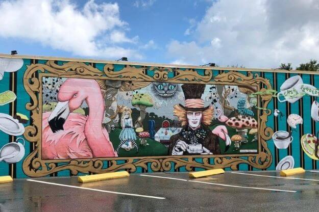 mural in St. Petersburg of Alice in Wonderland