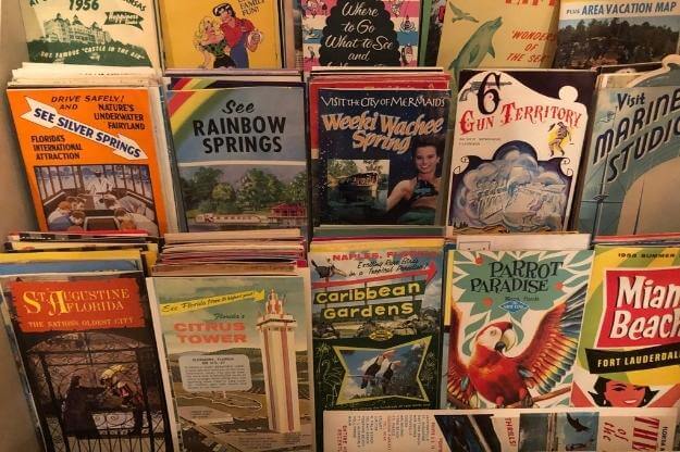 Old Florida Attractions rack of brochures