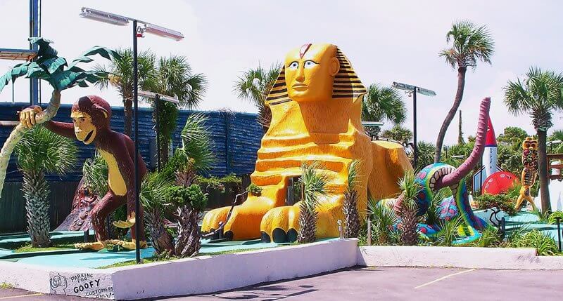 Photo of a miniature golf course in Panama City Beach featuring a sphinx