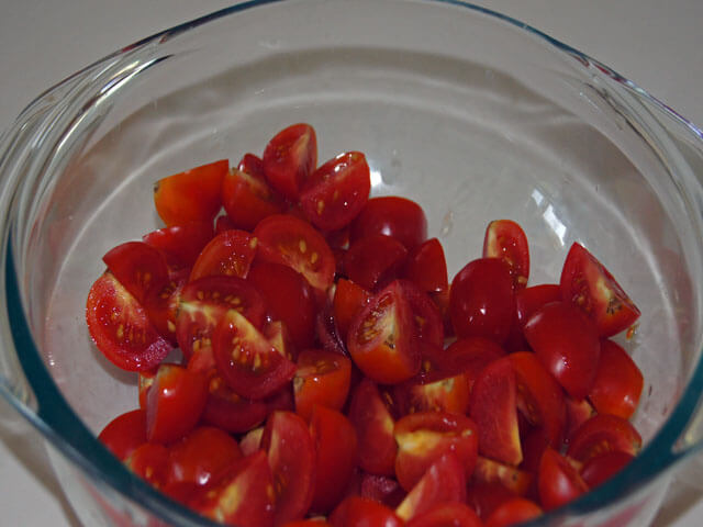 Photo of chopped tomatoes in a bowl