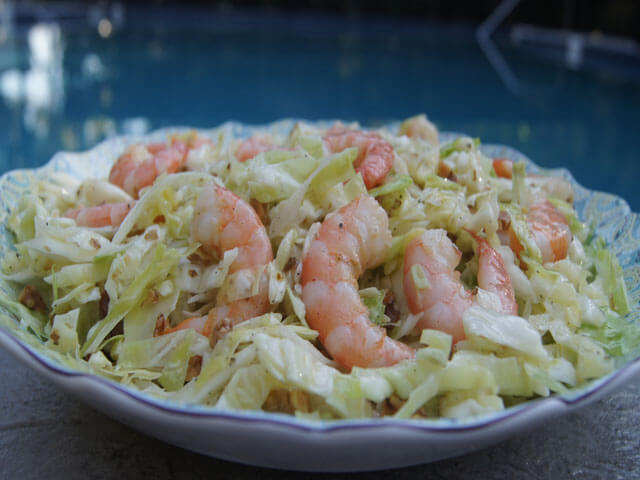 Photo of a salad with shrimp