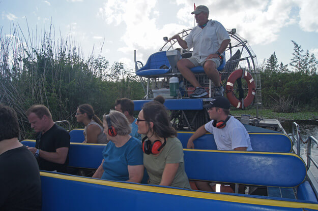 Photo of people on an airboat ride