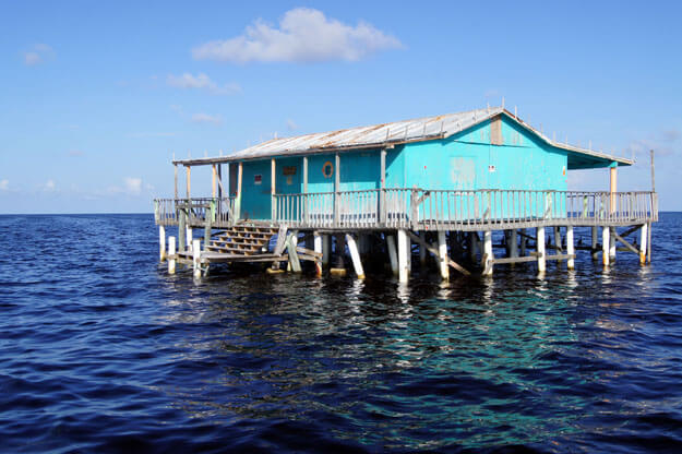 Photo of a Blue Stilt House
