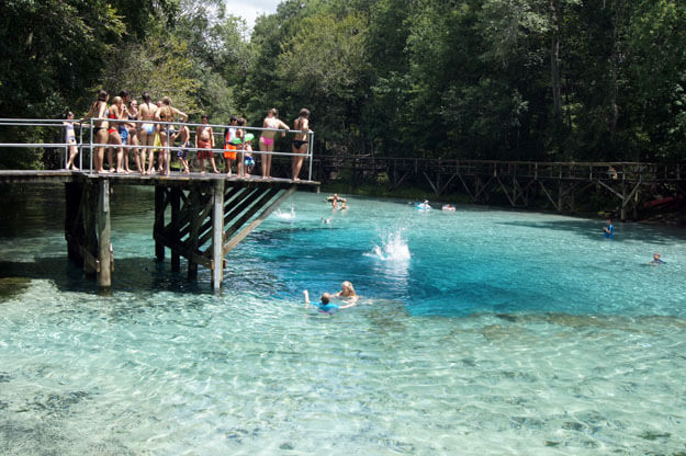 Swimmers at Gilchrist Blue Springs, High Springs.