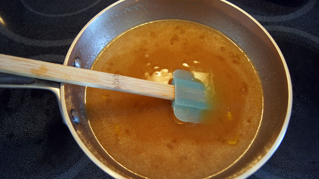 Photo of a bowl of caramel on the stove