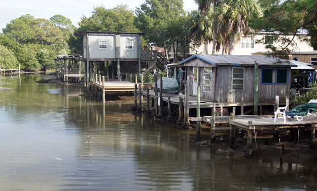 Photo of houses on the water in Cedar Key