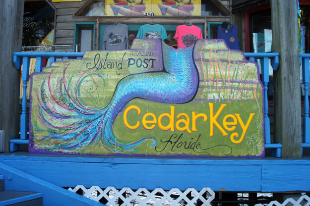 Photo of a Cedar Key sign