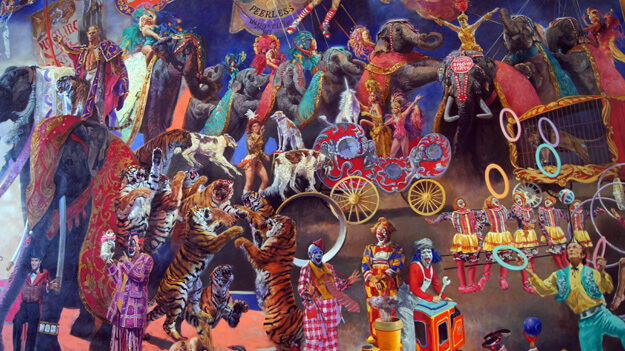 Photo of a circus mural