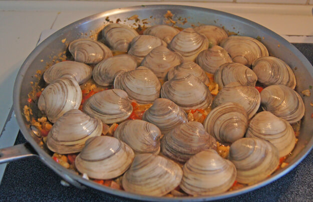 Photo of clams in a pan