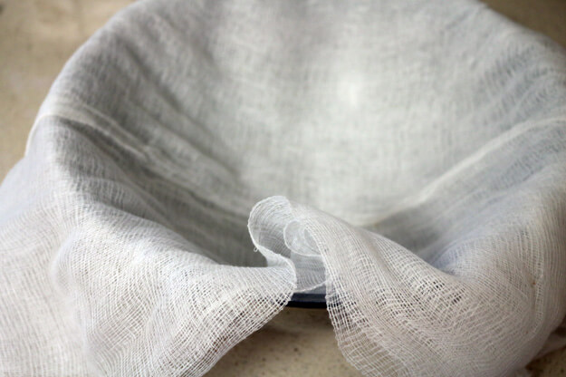 Cheesecloth in a bowl