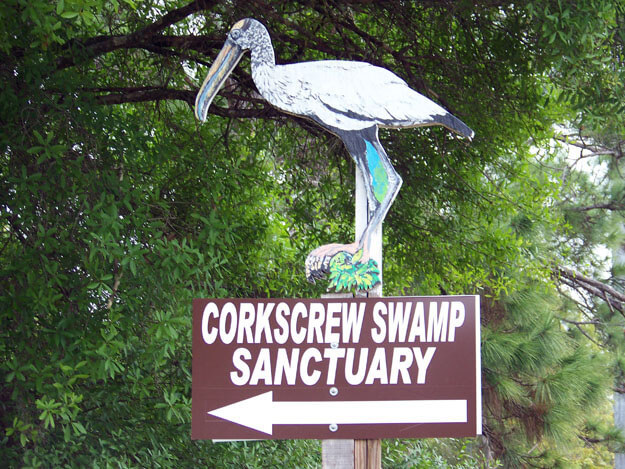 Photo of a sign for the Corkscrew Swamp Sanctuary