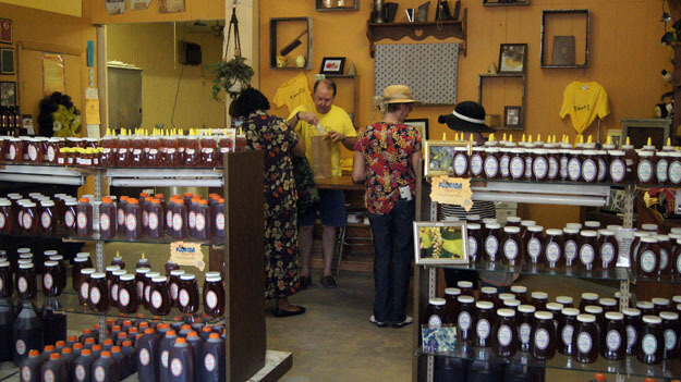 Photo of honey in a store on shelves