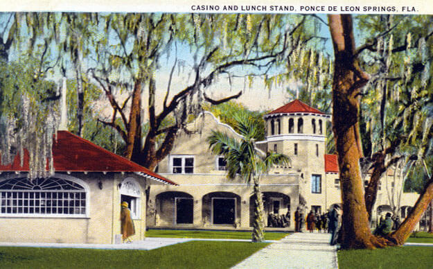 Vintage postcard of De Leon Springs State Park