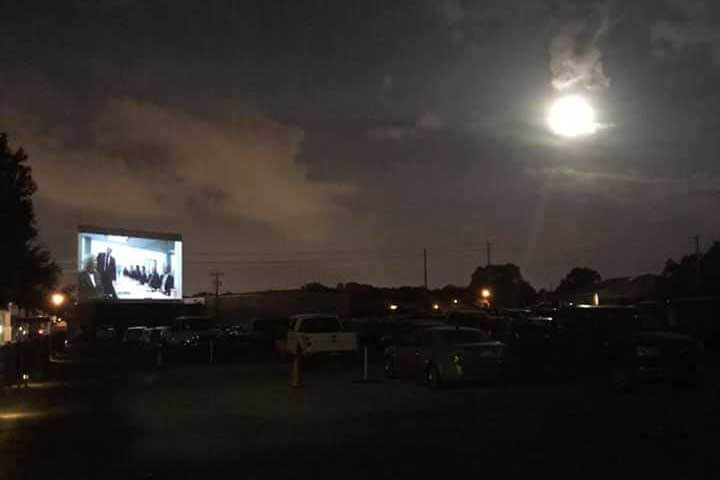 Drive in at night.