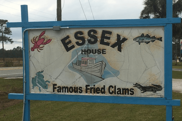 Photo of the Essex Seafood sign in Pierson.
