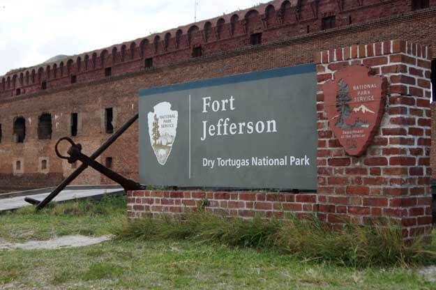 Photo of the sign to Fort Jefferson