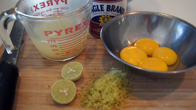 Key Lime Pie ingredients. 