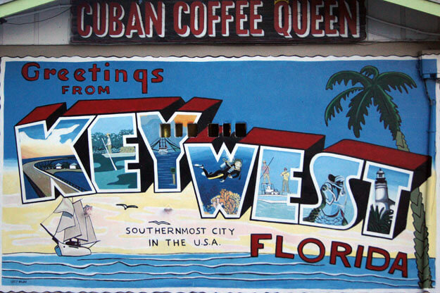 Greetings from Key West Florida Sign. 