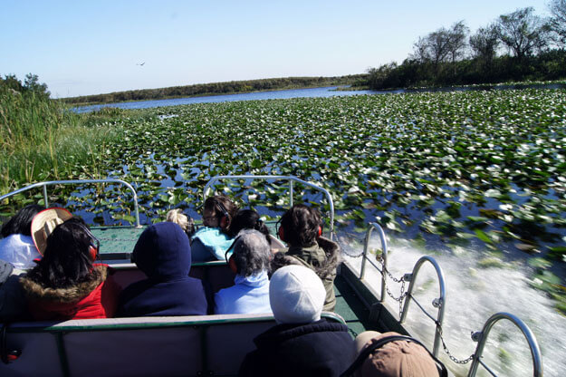 Photo of people on an airboat ride