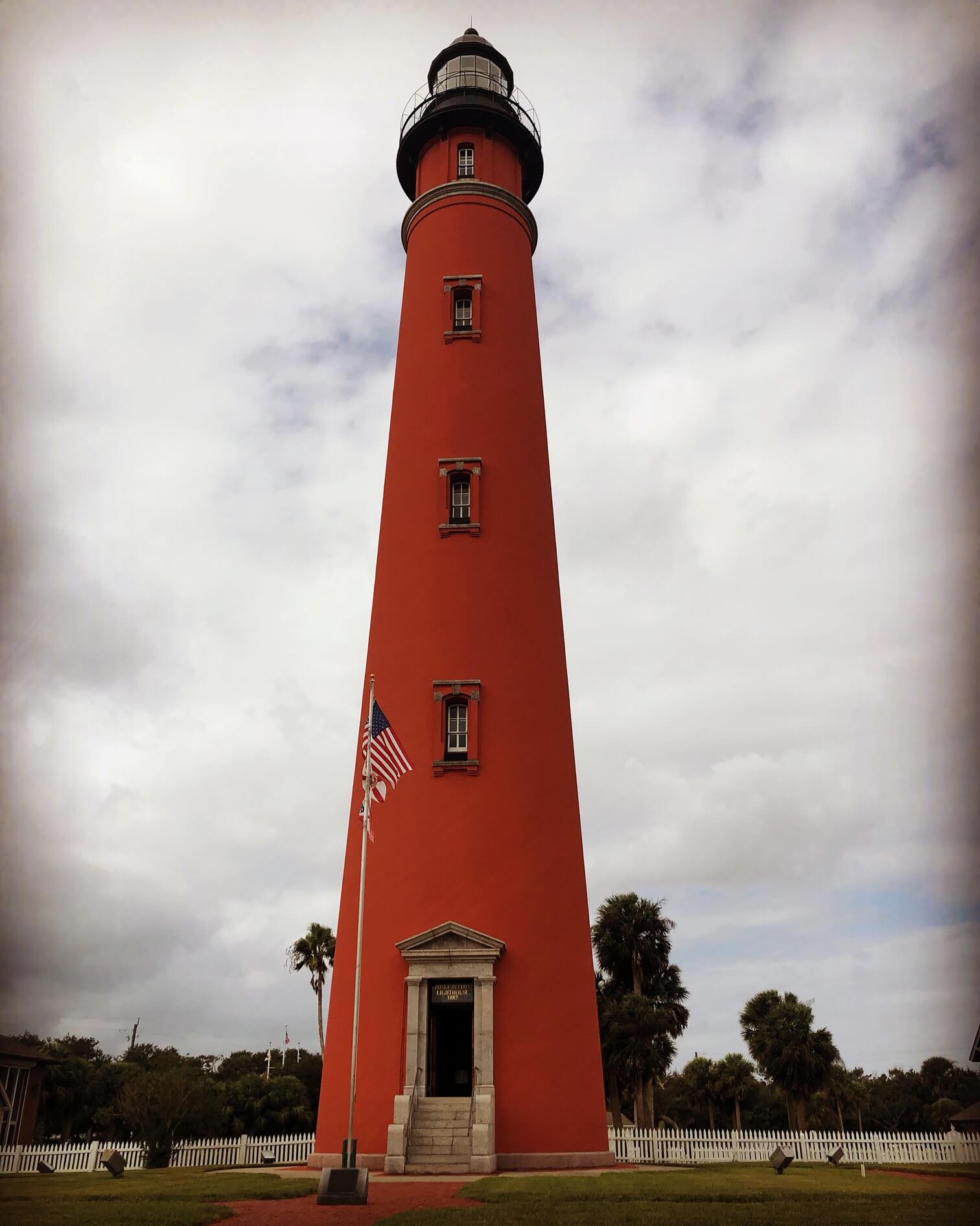 Ponce De Leon Lighthouse on a cloudy day. 