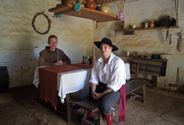 Photo of the actors at Mission San Luis