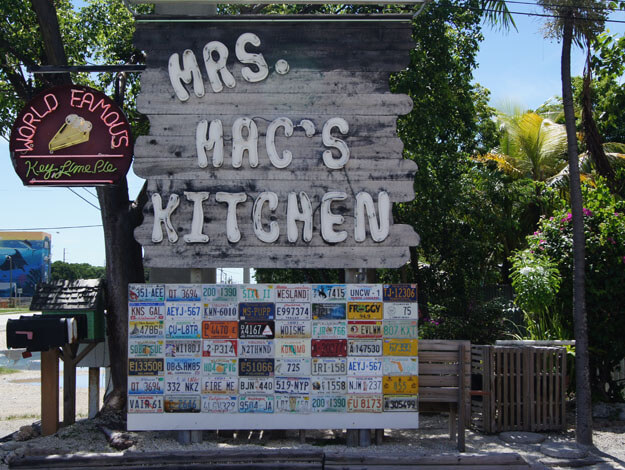Sign outside reading Mrs. Mac's Kitchen. 