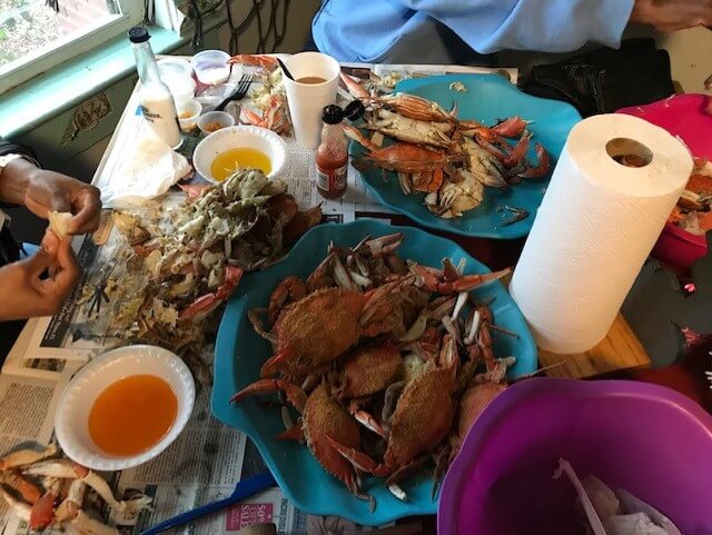 Plates of Crab at Peace River which is one of the Things to do in Punta Gorda