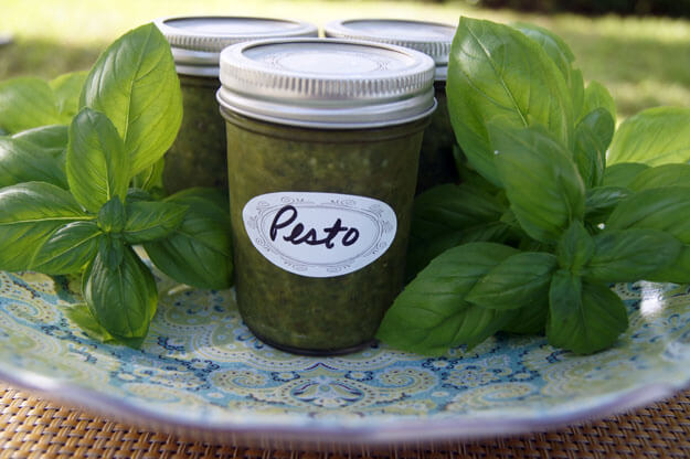 Photo of a jar of pesto