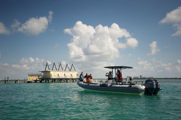 Photo of a boat in Miami's Stiltsville