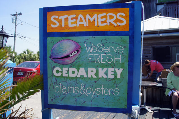 Steamers "We serve fresh Cedar Key Clams & Oysters" 