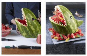 Photo of a watermelon shark carving