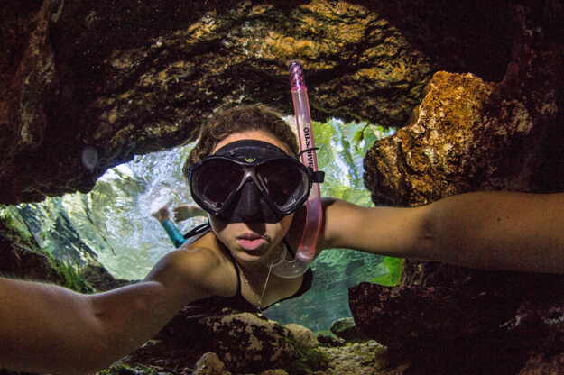 Photo of a girl snorkeling