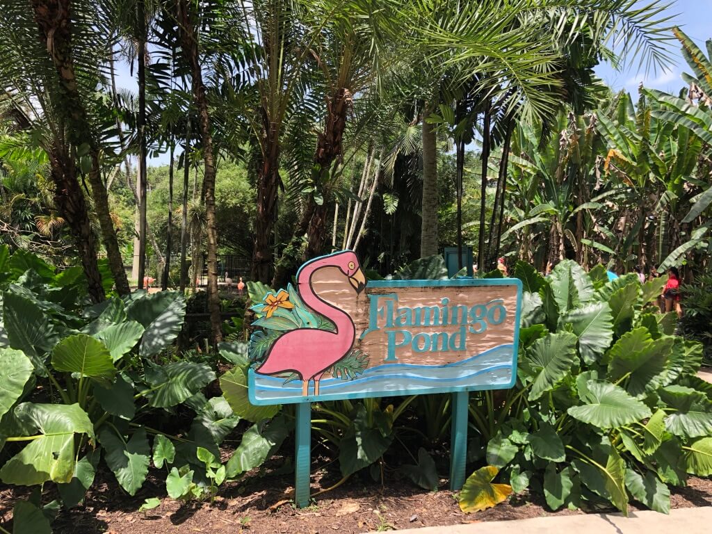 Flamingo Pond sign at Flamingo Gardens in Davie Florida