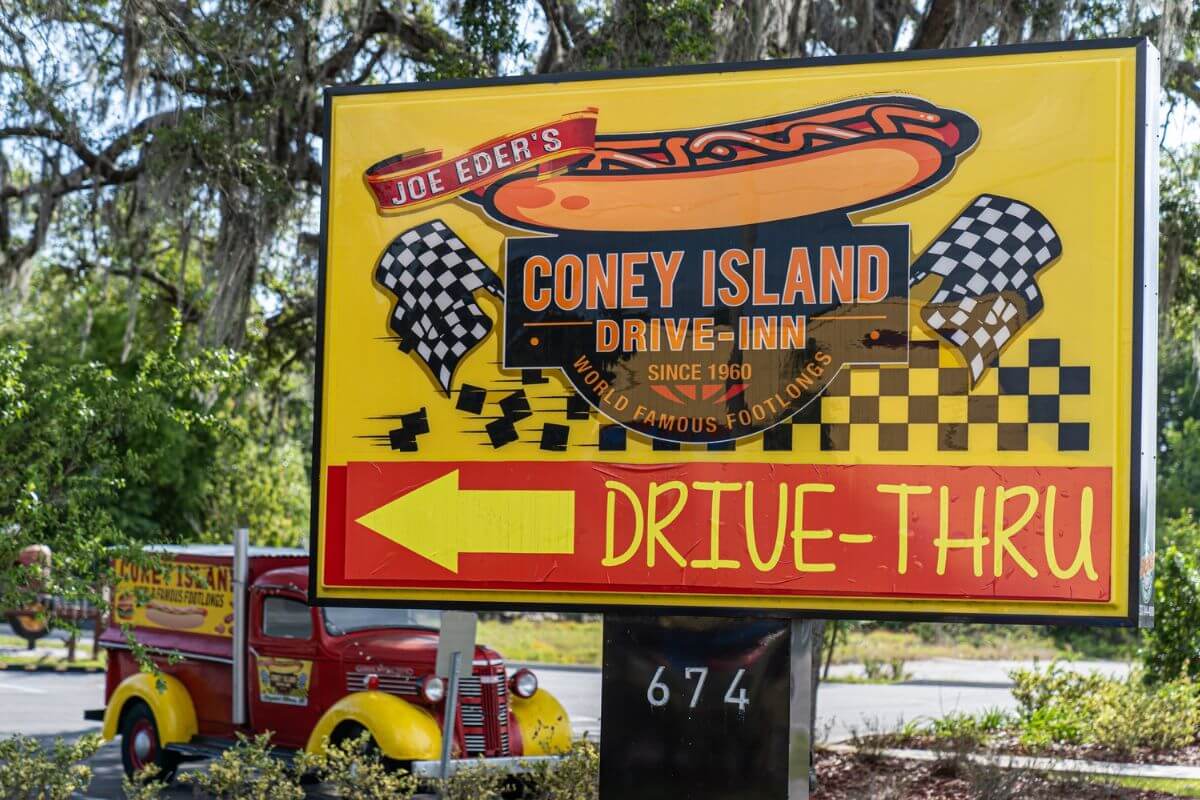 Coney Island Crystal River Drive Thru sign