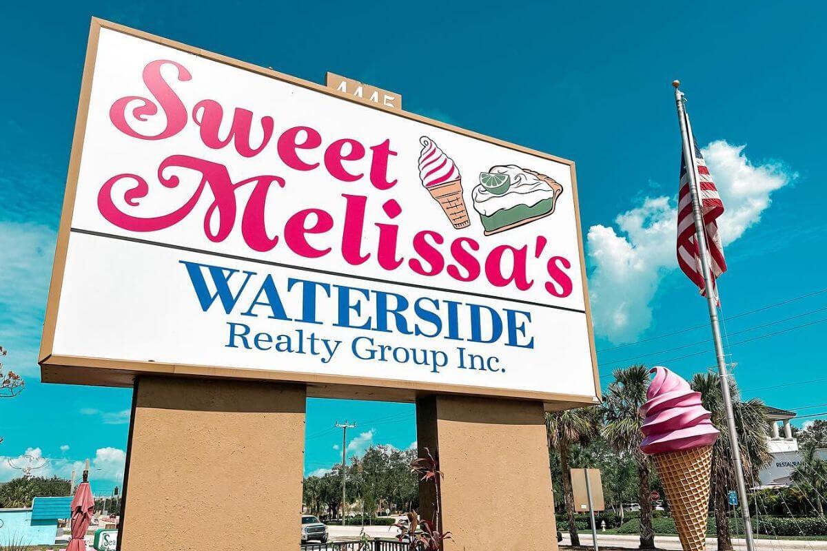 Sweet Melissa's Ice Cream in Bonita Springs sign