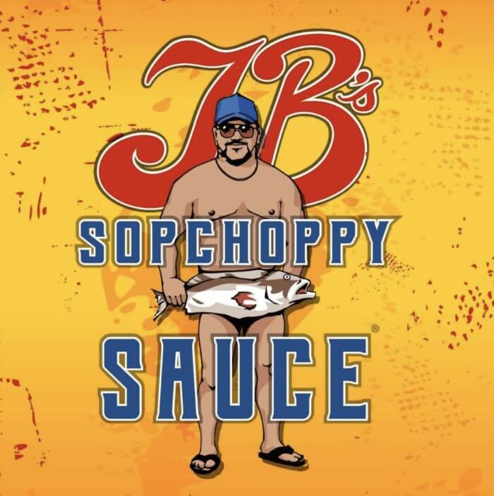 Advertisement for JB's Sopchoppy Sauce