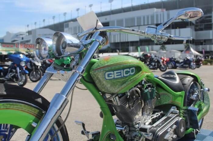 Photo of a green motorcycle