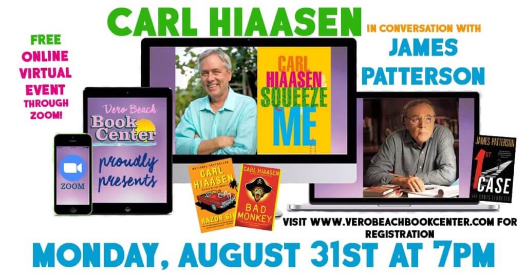Carl Hiaasen in conversation with James Patterson
