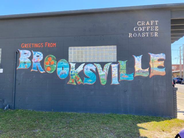 Coffee shop mural in Brooksville. 