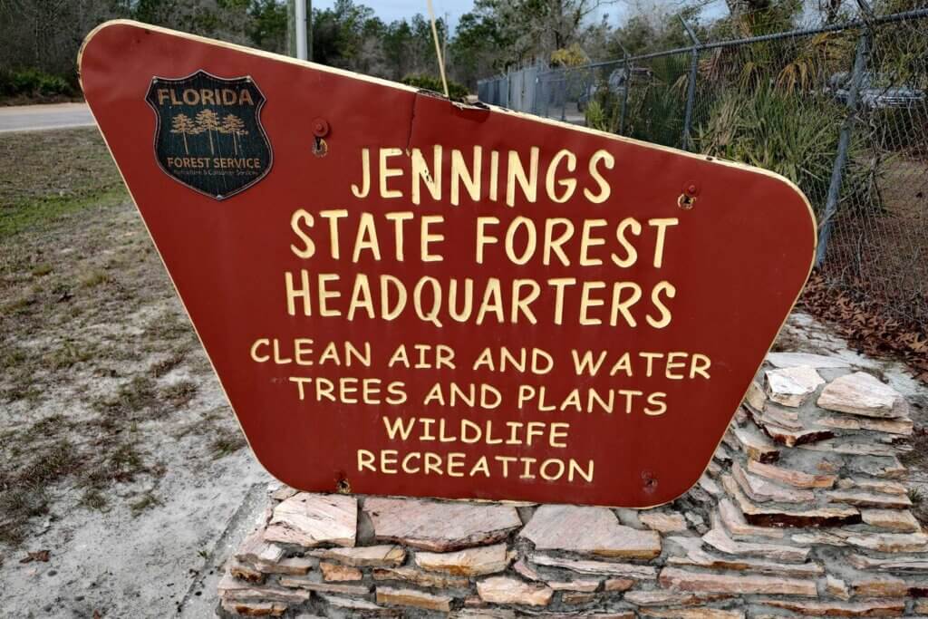 Jennings State Forest Sign