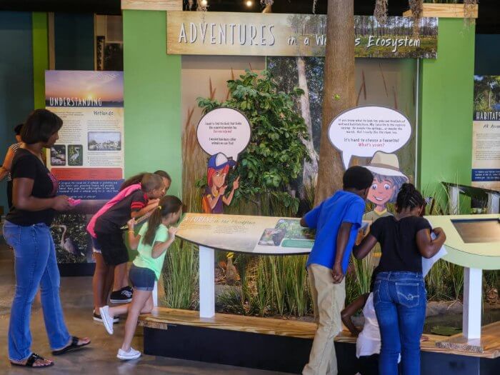 Photo of children at an exhibit at the St. John's River Center