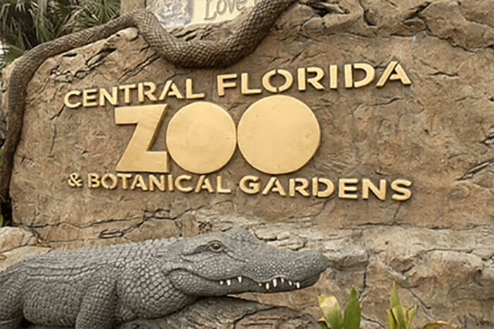 Central Florida Zoo & Botanical Gardens Entrance. 