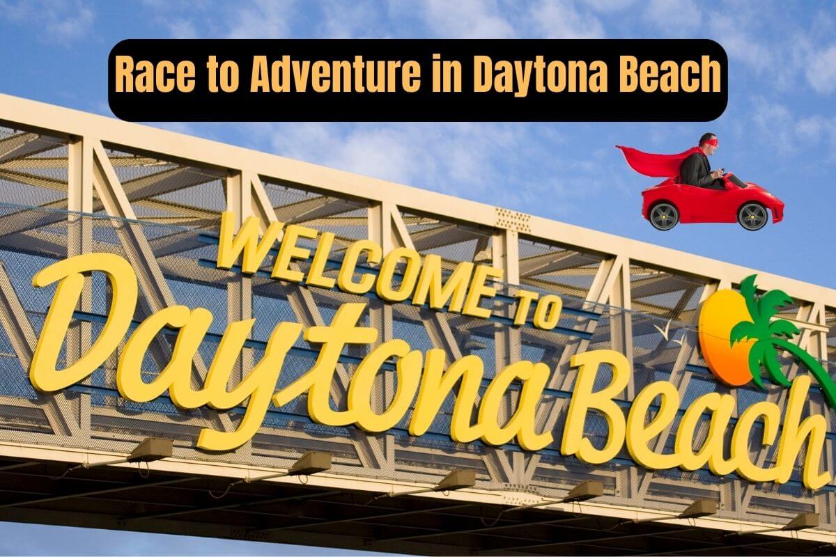Graphic reading Race to Adventure in Daytona Beach.