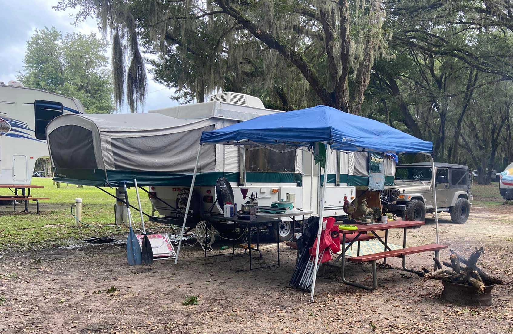 Camping in Ocala National Forest.